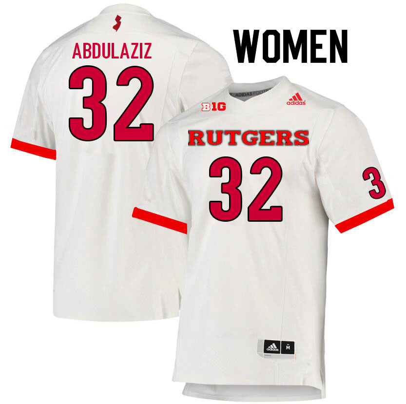 Women #32 Rani Abdulaziz Rutgers Scarlet Knights College Football Jerseys Sale-White